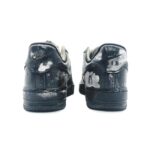 [Custom Men's style with aged scratches in black]  Air Force 1 Skateboarding Shoes Men Low-top Black - Image 5