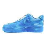 [Custom Men's style dyed, scratched and aged blue Air force]  Air Force 1 Skateboarding Shoes Men Low-top Blue - Image 2