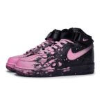 [Custom Male and female interstellar Light Powder]  Air Force 1 Skateboard Shoes Unisex Mid-Top Pink - Image 3