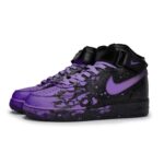 [Custom Male and female Interstellar Flow Light Purple]  Air Force 1 Skateboard Shoes Unisex Mid-Top Purple - Image 3