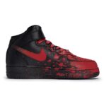 [Custom Male and female Interstellar Flow Light Red]  Air Force 1 Skateboard Shoes Unisex Mid-Top Red - Image 2