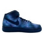 [Custom Kongyi Starry Sky Series A019]  Air Force 1 Skateboarding Shoes Unisex Mid-top Blue - Image 2