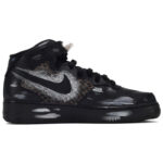 [Custom The male and female versions of SNAKE]  Air Force 1 Skateboard Shoes Unisex High-Top Black White - Image 2