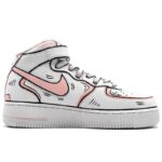 [Custom Men's dynamic 2D pink and grey style]  Air Force 1 Skateboarding Shoes Men - Image 4