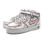[Custom Men's dynamic 2D pink and grey style]  Air Force 1 Skateboarding Shoes Men - Image 3