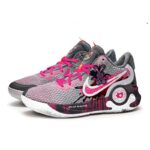 [Custom Little Rabbit Rhapsody]  KD Trey 5 Basketball Shoes Unisex Mid-Top Gray/Pink - Image 3