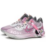 [Custom "Powder Melody"]  KD Trey 5 Basketball Shoes Unisex Mid-Top Gray/Pink - Image 3