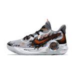 [Custom The flames of war spread like wildfire]  KD Trey 5 IX Basketball Shoes Unisex Mid-Top Black Gray