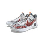 [Custom Splash Ink Venom 2.0]  KD Trey 5 IX Basketball Shoes Unisex Mid-top Gray-red-white - Image 3