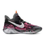 [Custom Cool Motion Powder Ink]  KD Trey 5 IX Basketball Shoes Unisex Mid-Top Black/Pink - Image 2