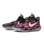 [Custom Cool Motion Powder Ink]  KD Trey 5 IX Basketball Shoes Unisex Mid-Top Black/Pink - Image 3