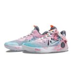 [Custom The City of Dazzling Light]  KD Trey 5 IX Basketball Shoes Unisex Mid-Top Blue/Pink - Image 3