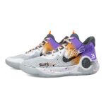 [Custom SUNS of the same style for both men and women]  KD Trey 5 IX Basketball Shoes Unisex Mid-Top Gray/Orange/Purple/White/Black - Image 3