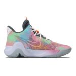[Custom Caramel star for men and women]  KD Trey 5 IX Basketball Shoes Unisex Mid-Top Pink/Green/Blue - Image 4