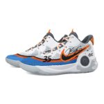 [Custom The same style for both men and women, thunderous and powerful]  KD Trey 5 IX Basketball Shoes Unisex Mid-Top Grey/Blue/Orange/Black - Image 3