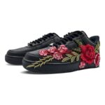 [Custom Peony Black Samurai]  Air Force 1 Skateboarding Shoes Women's - Image 3