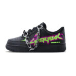 [Custom Neon Doomsday]  Air Force 1 Skateboarding Shoes Women's Low-top Black
