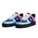 [Custom AF1 Cybergame Black]  Air Force 1 Skateboarding Shoes Women's Low-top Black/blue/purple/pink - Image 3