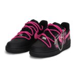 [Custom The black and pink butterfly dance]  Air Force 1 Skateboarding Shoes Unisex Low-top Black/pink - Image 3