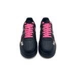[Custom Pink ink raspberry]  Air Force 1 Skateboarding Shoes Women's Low-top Black/pink - Image 4