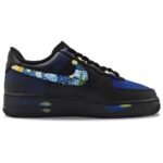 [Custom Female starry sky]  Air Force 1 Skateboard Shoes Women's Low-Top Black/Blue - Image 2