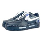 [Custom Morse code]  Air Force 1 Skateboard Shoes Women's Low-Top White/Blue - Image 3