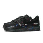 [Custom Low-top mischievous bear sneakers for women]  Air Force 1 Skateboard Shoes Women's Low-Top Black - Image 3