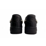 [Custom Silver-winged butterfly in the dark night]  Air Force 1 Skateboarding Shoes Women's Low-top Black/silver - Image 4