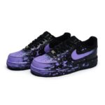 [Custom Female crazy graffiti purple SBOX]  Air Force 1 Skateboard Shoes Women's Low-Top Black/Purple - Image 3