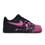 [Custom A crazy graffiti red for women]  Air Force 1 Skateboard Shoes Women's Low-Top Black/Red - Image 2