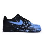 [Custom Women's crazy graffiti blue]  Air Force 1 Skateboard Shoes Women's Low-Top Black/Blue - Image 2
