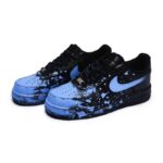 [Custom Women's crazy graffiti blue]  Air Force 1 Skateboard Shoes Women's Low-Top Black/Blue - Image 3