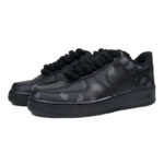 [Custom Female cashew flower black]  Air Force 1 Skateboarding Shoes Women's Low-top Black - Image 3