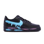 [Custom A female Christmas Eve bear in black and orange]  Air Force 1 Skateboarding Shoes Women's - Image 2