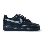 [Custom Women's electric silver chain]  Air Force 1 Skateboarding Shoes Women's Low-top Black/Sliver - Image 2