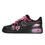 [Custom Women's low-top powder sneakers in black powder]  Air Force 1 Skateboarding Shoes Women's - Image 2