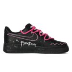 [Custom Women's low-top powder sneakers in black powder]  Air Force 1 Skateboarding Shoes Women's - Image 3