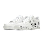 [Custom The dragon is flying and the phoenix is dancing]  Air Force 1 Skateboarding Shoes Women's Low-top White/Brown - Image 3