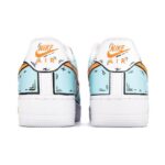 [Custom Female cartoon 2D style blue, orange and yellow]  Air Force 1 Skateboarding Shoes Women's Low-top Blue/Orange/Yellow - Image 4
