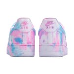 [Custom Tie-dyed neon-lit city]  Air Force 1 Skateboarding Shoes Women's Low-top White/pink/blue - Image 4
