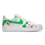 [Custom Flowers are red and grass is green]  Air Force 1 Skateboarding Shoes Women's Low-top White/black - Image 2