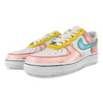 [Custom Female peach-pink graffiti]  Air Force 1 Skateboarding Shoes Women's Low-top Pink/Blue/Orange - Image 3