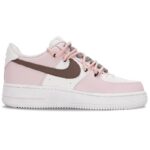 [Custom Flower powder]  Air Force 1 Wear-Resistant Low-Top Skateboard Shoes Women's Pink White - Image 2