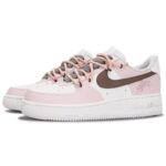 [Custom Flower powder]  Air Force 1 Wear-Resistant Low-Top Skateboard Shoes Women's Pink White - Image 3