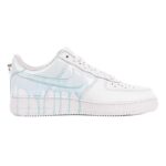 [Custom Blue drops]  Air Force 1 Skateboarding Shoes Women's Low-top Blue - Image 2