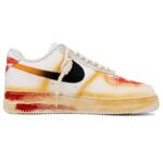 [Custom The Night of All Souls for women]  Air Force 1 Skateboarding Shoes Women's Low-top Orange/red/white - Image 2