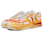 [Custom The Night of All Souls for women]  Air Force 1 Skateboarding Shoes Women's Low-top Orange/red/white - Image 3