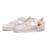 [Custom Women's retro cashew flower tea brown]  Air Force 1 Skateboarding Shoes Women's Low-top Pink/white - Image 3