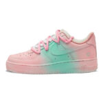 [Custom Unicorn girl]  Air Force 1 Skateboarding Shoes Women's Low-top Pink/Green