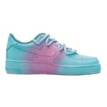 [Custom Macaron woman]  Air Force 1 Skateboarding Shoes Women's Low-top Blue/Purple - Image 2